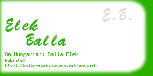elek balla business card